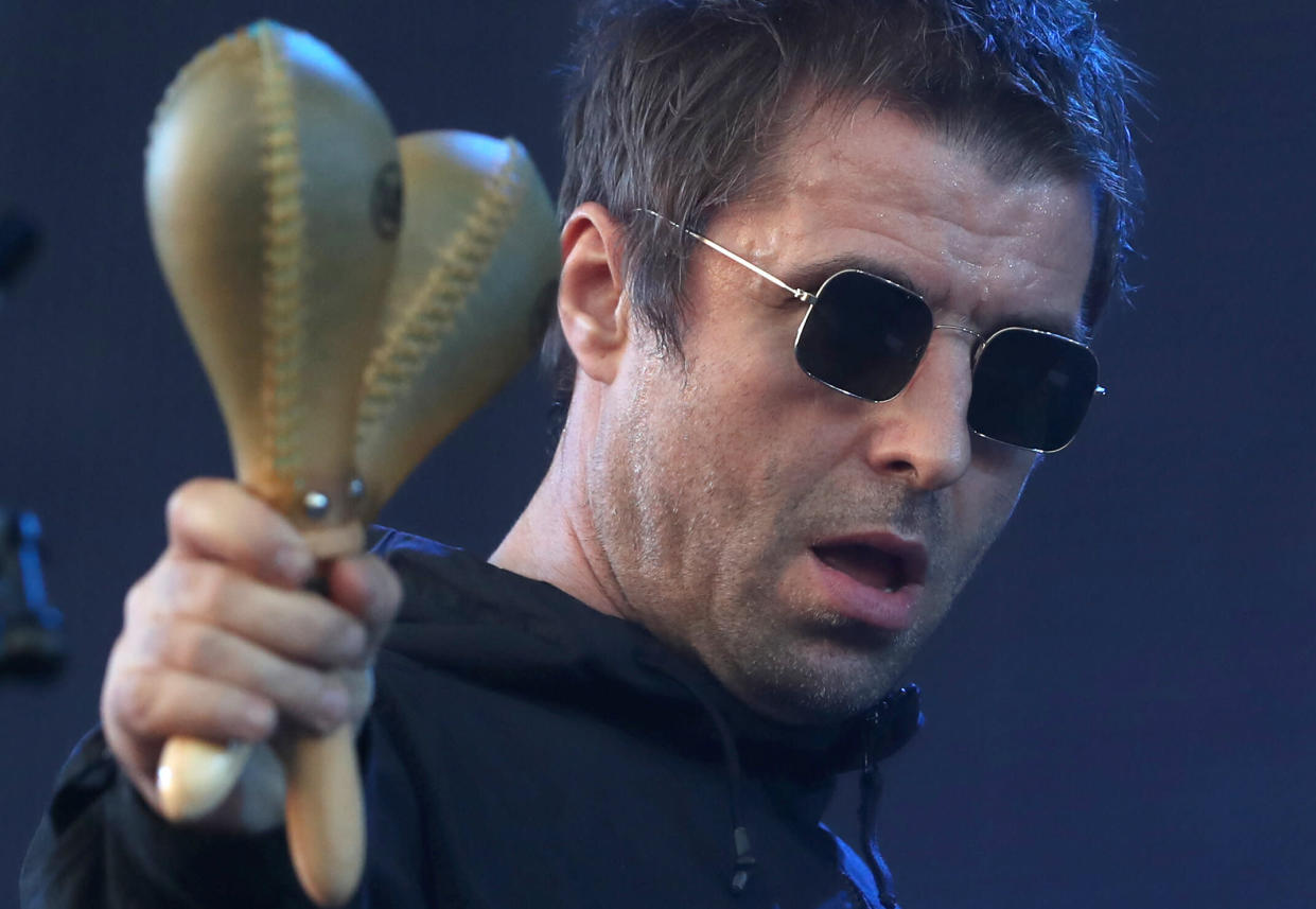 Liam Gallagher performs on the main stage during the TRNSMT festival on Glasgow Green in Glasgow.