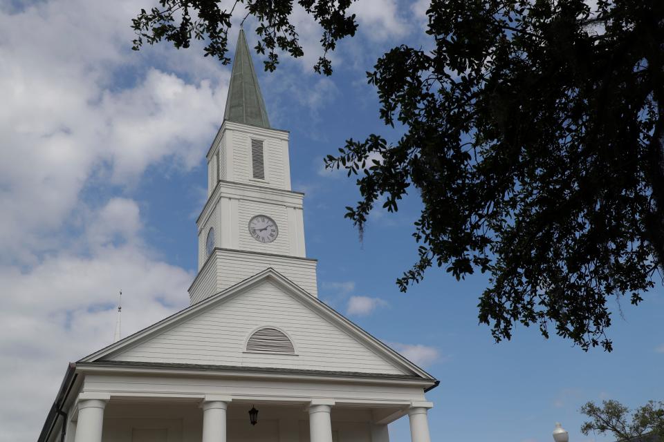 The clock on Tallahassee's First Presbyterian Church. In 1919 the city was split over time zones: Some businesses, offices, and the trains passing through Tallahassee, “used one time,” and other residents and businesses used another.