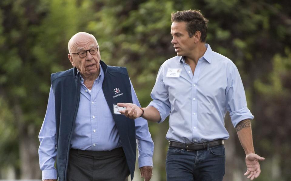 Rupert Murdoch, co-chairman of Twenty-First Century Fox Inc., left, and Lachlan Murdoch, co-chairman of Twenty-First Century Fox Inc