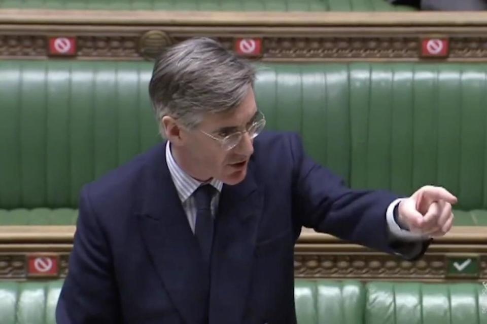 Jacob Rees Mogg called on MPs to return to the chamber (Parliament TV)