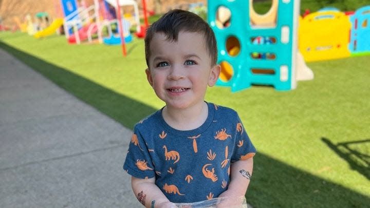 Dax Babcock loved Sesame Street, Elmo, trucks, fire engines and police cars. he was killed by a falling tree branch in April 2023