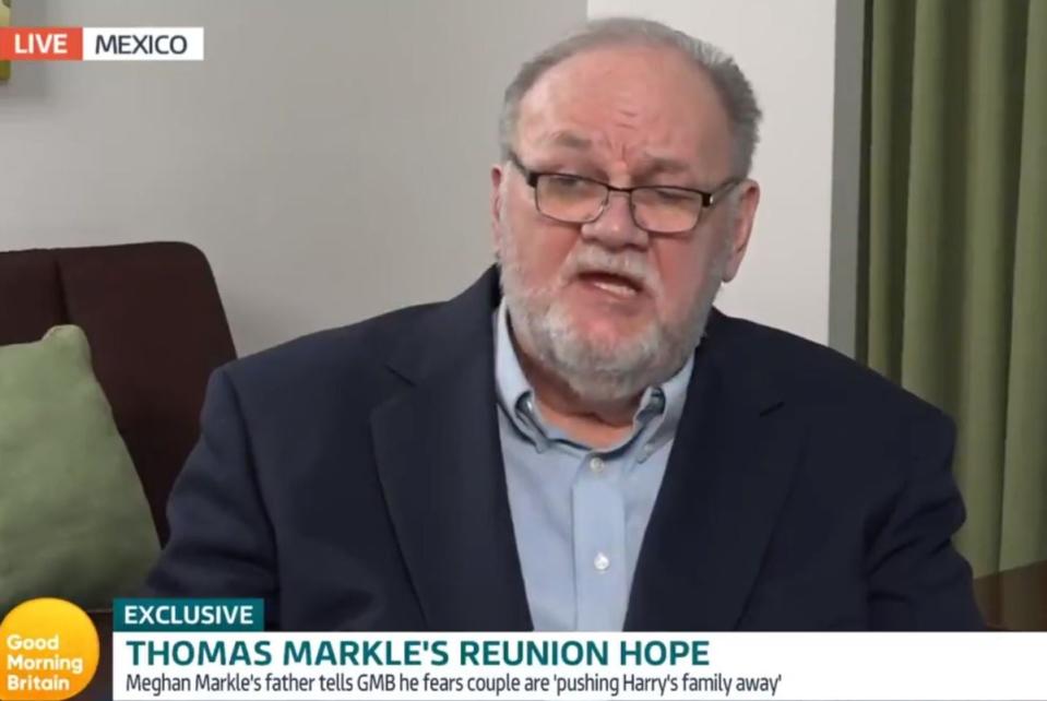 Thomas Markle is a retired television lighting director and director of photography (Good Morning Britain)