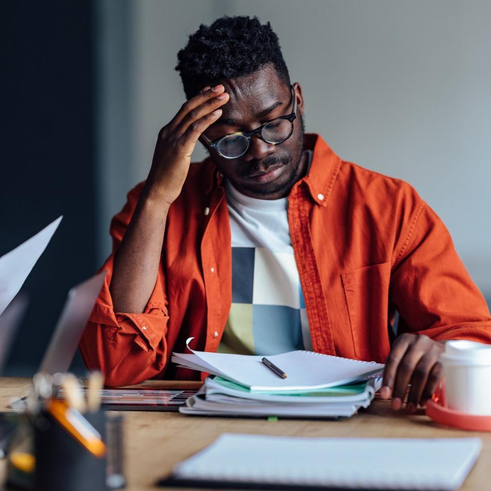 A man studying