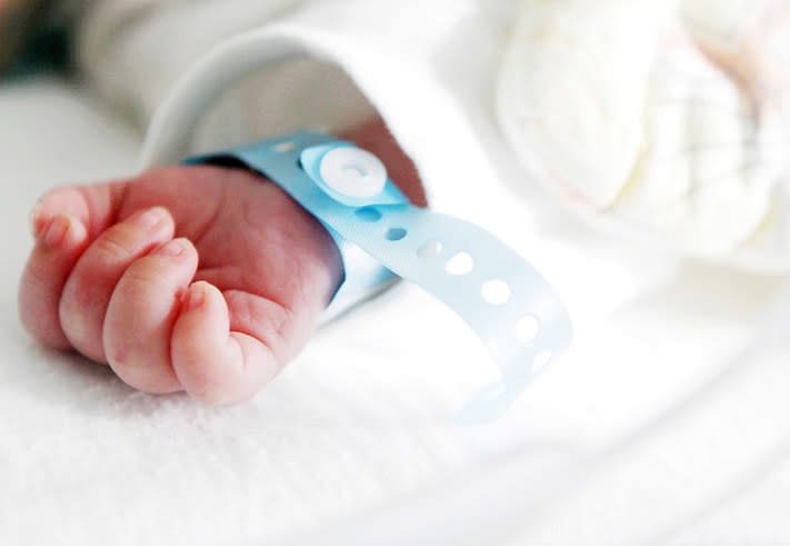 Newborn baby's hand