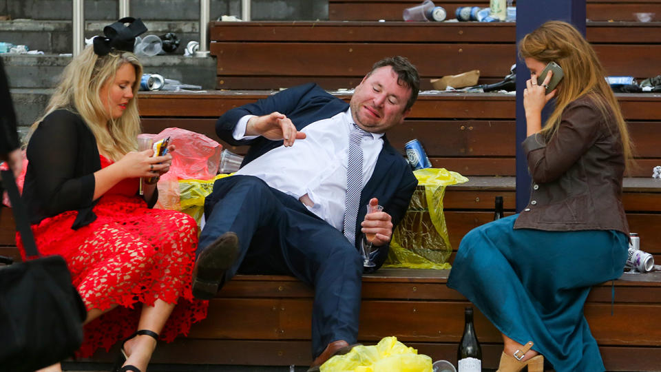 Punters, pictured here after a long day at the 2018 Melbourne Cup.