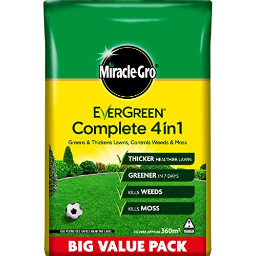 Miracle-Gro Evergreen Complete 4-In-1 Lawn Food, Weed & Moss Control, 360 M2