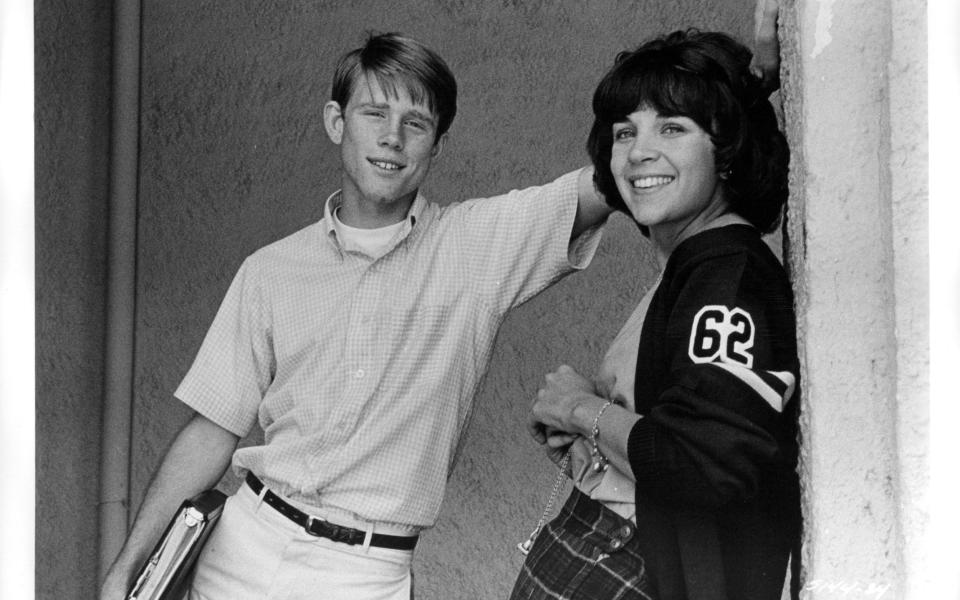 With Ron Howard on the set of American Graffiti - Michael Ochs Archives