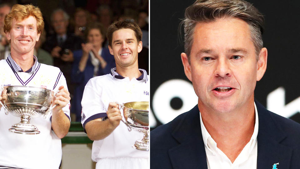 Todd Woodbridge, pictured here alongside Mark Woodforde.