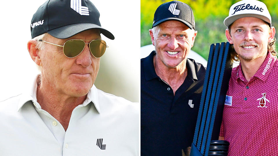 Greg Norman, pictured here with Cameron Smith in LIV Golf.