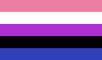 <p>People who are genderfluid don't identify with one gender, but rather their gender identity shifts between male, female, or somewhere else on the spectrum. How often someone's identity shifts depends on the individual. </p><p>The flag was created by JJ Poole in 2012 according to <a href="https://outrightinternational.org/content/flags-lgbtiq-community" rel="nofollow noopener" target="_blank" data-ylk="slk:OutRight Action International;elm:context_link;itc:0;sec:content-canvas" class="link ">OutRight Action International</a>. </p><p>Pink: Represents femininity</p><p>White: Represents all genders</p><p>Purple: Represents both masculinity and feminity</p><p>Black: Represents a lack of gender</p><p>Blue: Represents masculinity</p><p>In an interview with <a href="https://majesticmess.com/2018/12/20/interview-creator-of-the-genderfluid-flag/" rel="nofollow noopener" target="_blank" data-ylk="slk:Majestic Mess Designs;elm:context_link;itc:0;sec:content-canvas" class="link ">Majestic Mess Designs</a>, Poole said they created the flag because genderfluidity lacked a symbol and the term "genderqueer" didn't exactly fit.</p><p>"I had been trying to find an identity that fit me. At the time I knew genderqueer fit me, but it still felt too broad. I found genderfluid to be fitting but was disappointed with the lack of symbolic representation," Poole said. "I wouldn’t call myself an artist, but I’ve dabbled with drawing and bits of Photoshop, so I decided to create it myself. And I made a couple flags actually, but this one I submitted to a blog on Tumblr about genderfluidity and gender fluid people. It had a big following at the time. And they loved it. And it took off." </p>