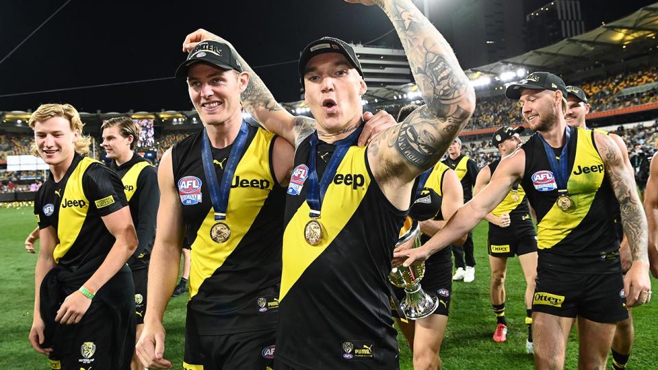 David Astbury and Dustin Martin, pictured here celebrating Richmond's grand final triumph.