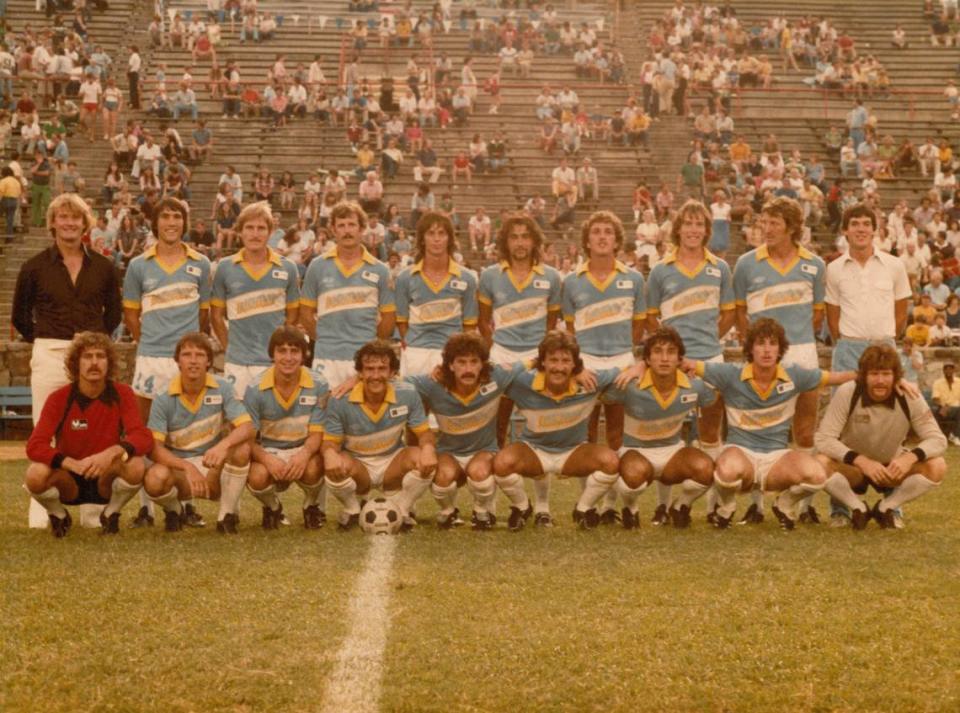 Shortly before the championship game in Charlotte’s Memorial Stadium, members of the Carolina Lightnin’ pro soccer team posed for a photo in 1981. Led by coach Rodney Marsh and owned by Charlotte’s Bob Benson, the team would eventually be inducted into the N.C. Soccer Hall of Fame in 2012. The Carolina Lightnin’ played for three seasons until the American Soccer League folded.
