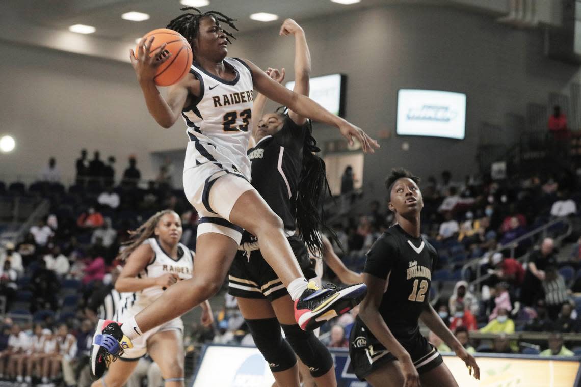 Keenan’s MiLaysia Fulwiley 23 plays Camden in the South Carolina High School League Championship at USC Aiken on Friday, March 4, 2022.