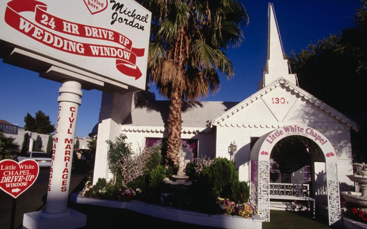 A Little White Wedding Chapel in Las Vegas - Corbis Historical