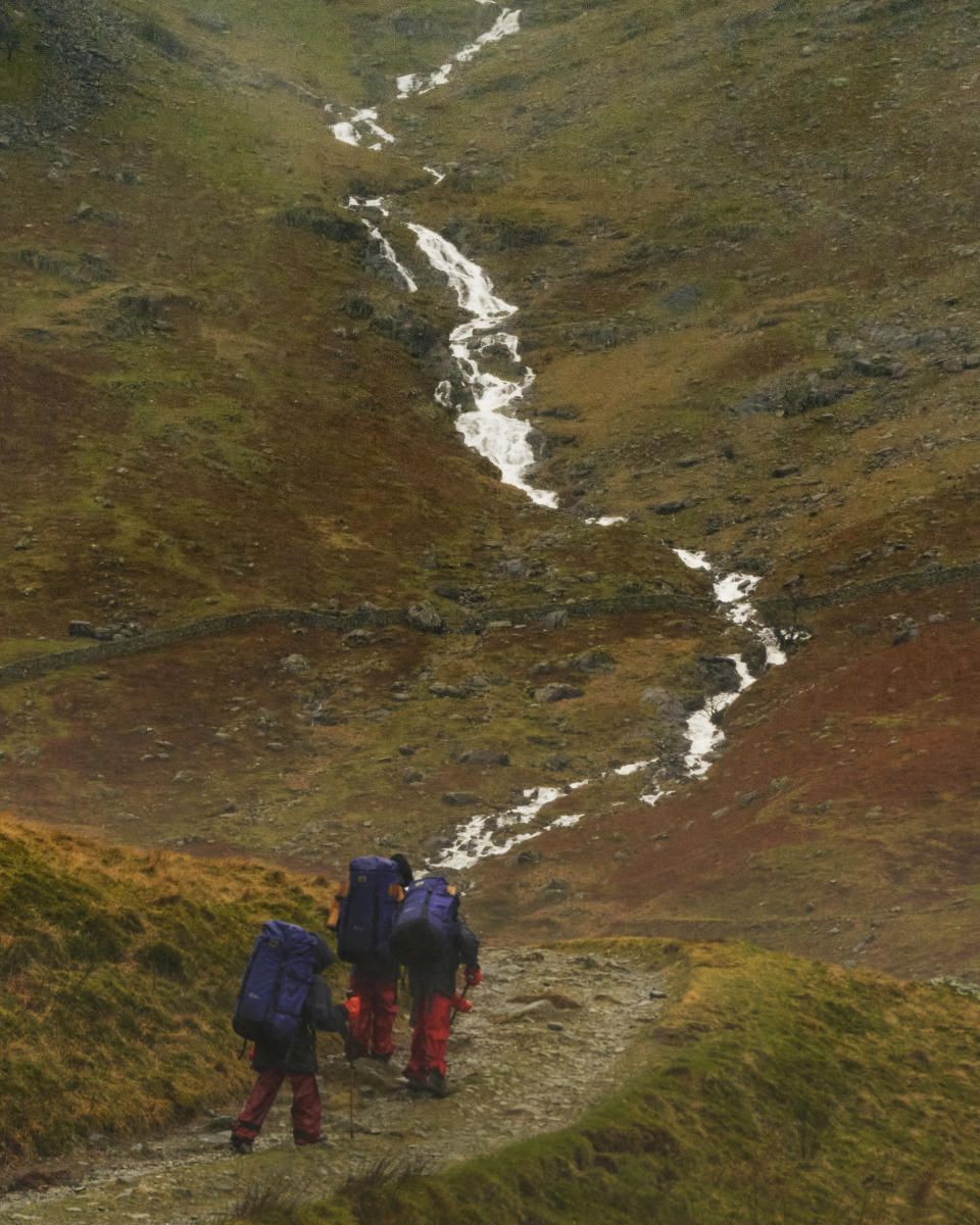 Participants during an outdoor challenge at Ullswater in the Lake District, supported by Burberry and the Outward Bound Trust.