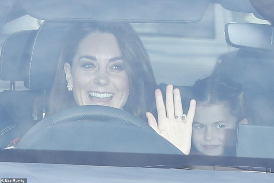 The Duchess of Cambridge driving to Buckingham Palace