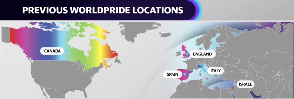 Previous WorldPride countries