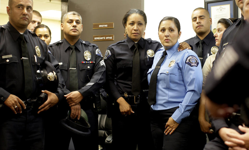 IMAGE: Maywood, Calif., police (Gina Ferazzi / Los Angeles Times via Getty Images file)