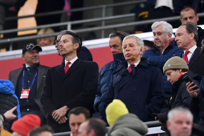 Josh Kroenke and Stan Kroenke at Bayern Munich vs Arsenal