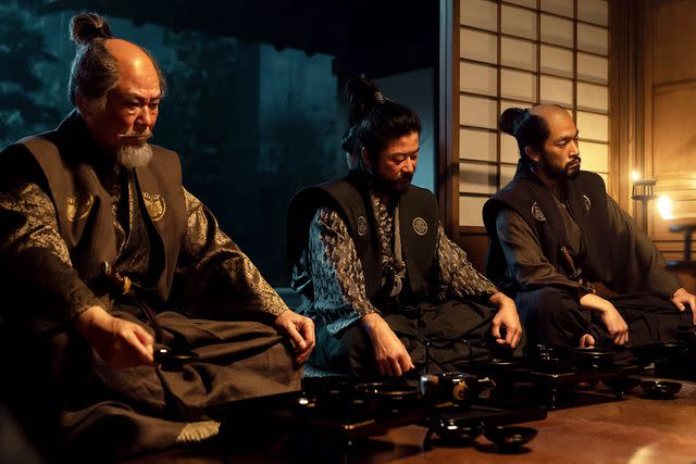 <p>Katie Yu/FX</p> Tokuma Nishioka as Toda Hiromatsu, Tadanobu Asano as Kashigi Yabushige, Shinnosuke Abe as Buntaro in 'Shogun'