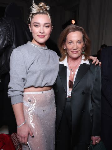 <p>Pascal Le Segretain/Getty</p> Florence Pugh and Deborah Mackin attend the Valentino Womenswear Fall Winter 2023-2024 show as part of Paris Fashion Week on March 05, 2023.