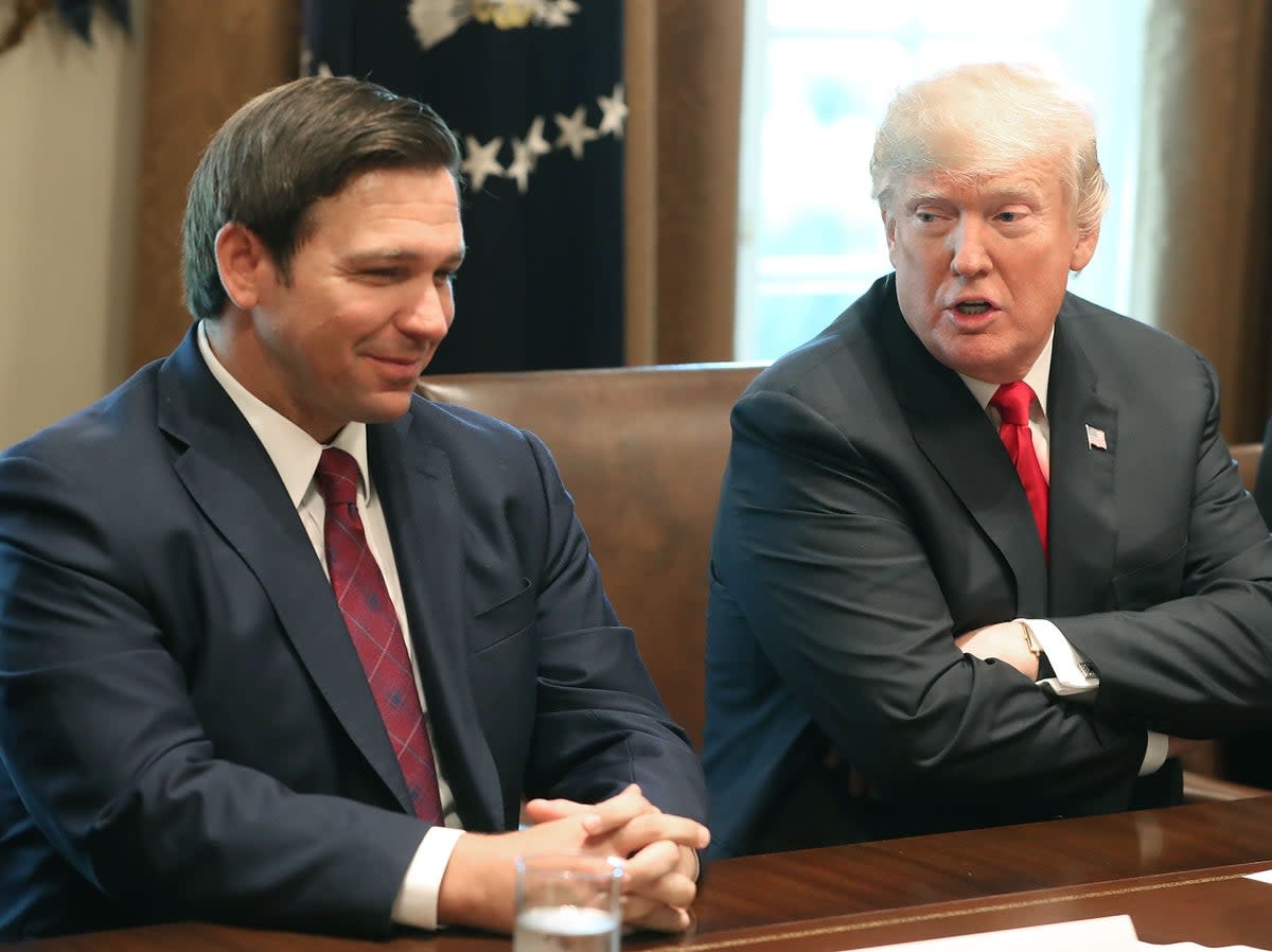 DeSantis and Trump who are expected to fight it out to be the Republican candidate in the 2024 US presidential election   (Getty Images)