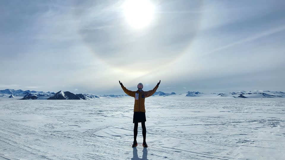 Urquhart said that she felt "emotional and teary" after running more than 30 miles a day for 28 days in Antarctica. - Rhys Newsome