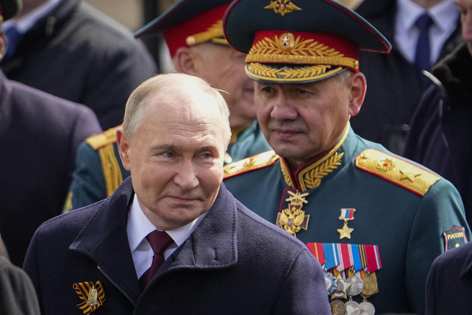Russian President Vladimir Putin has proposed removing Defense Minister Sergei Shoigu from his post. Putin nominated First Deputy Prime Minister Andrey Belousov for the role.  (Alexander Zemlianichenko / AP)