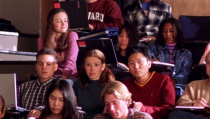 <p>"We can't make it through the class without discussing relativism!" Oka would later go on to star in <i>Heroes</i> with <i>GG</i> alum Milo Ventimiglia, but here, he's just an engaged student debating philosophy with Rory at Harvard. <br><br>(Credit: Warner Bros.) </p>