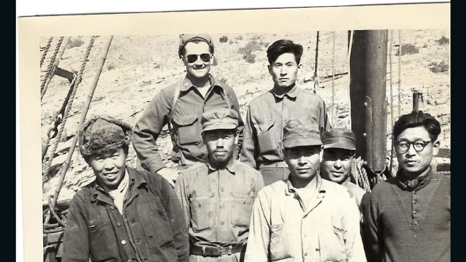 Merrill Newman (back, left), pictured in with the "Kuwol Comrades," anti-communist Korean guerrillas who fought behind North Korean lines. - Merrill Newman