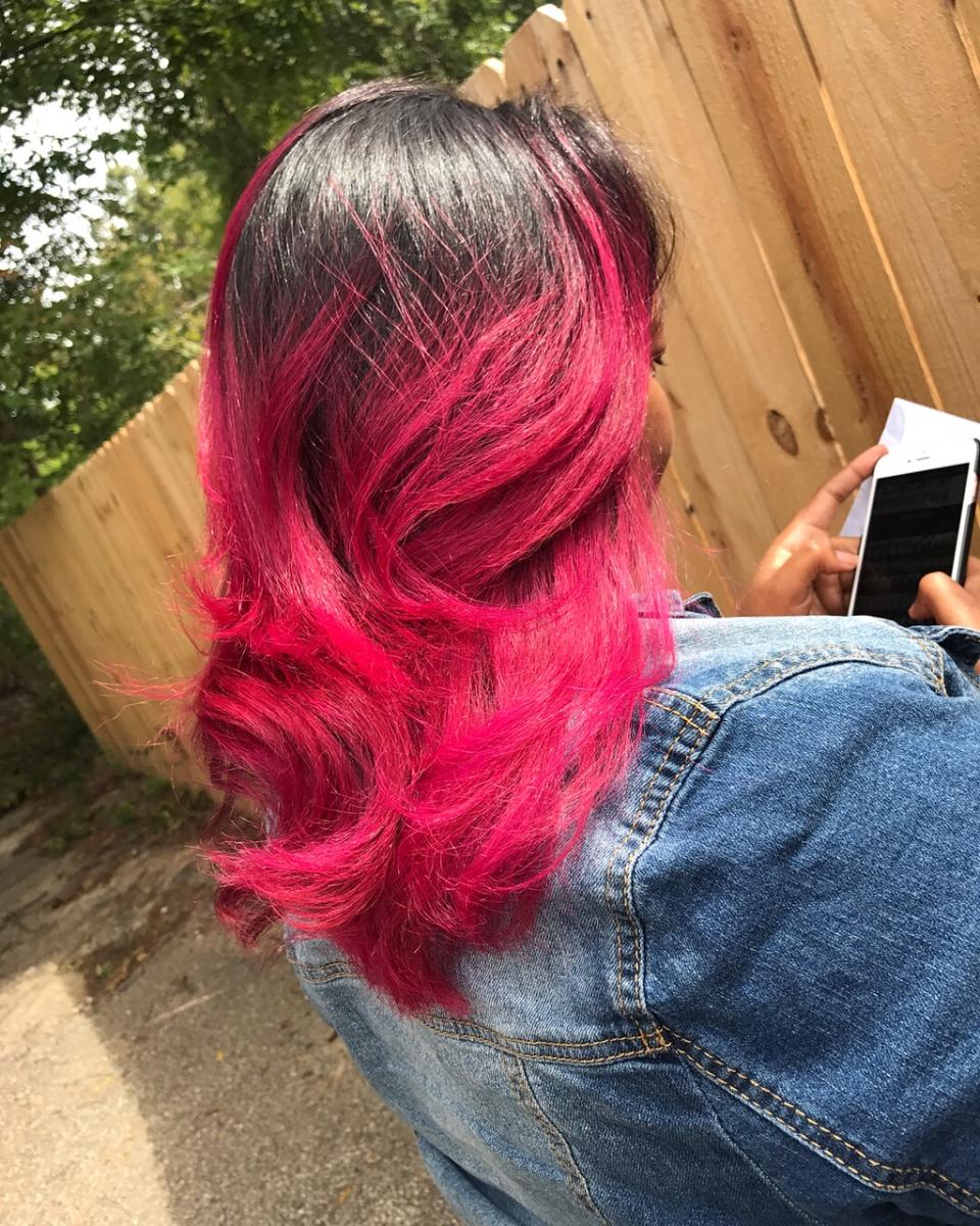 A photo of the gorgeous pink hair. (Photo: Courtesy of Janeese Murphy)