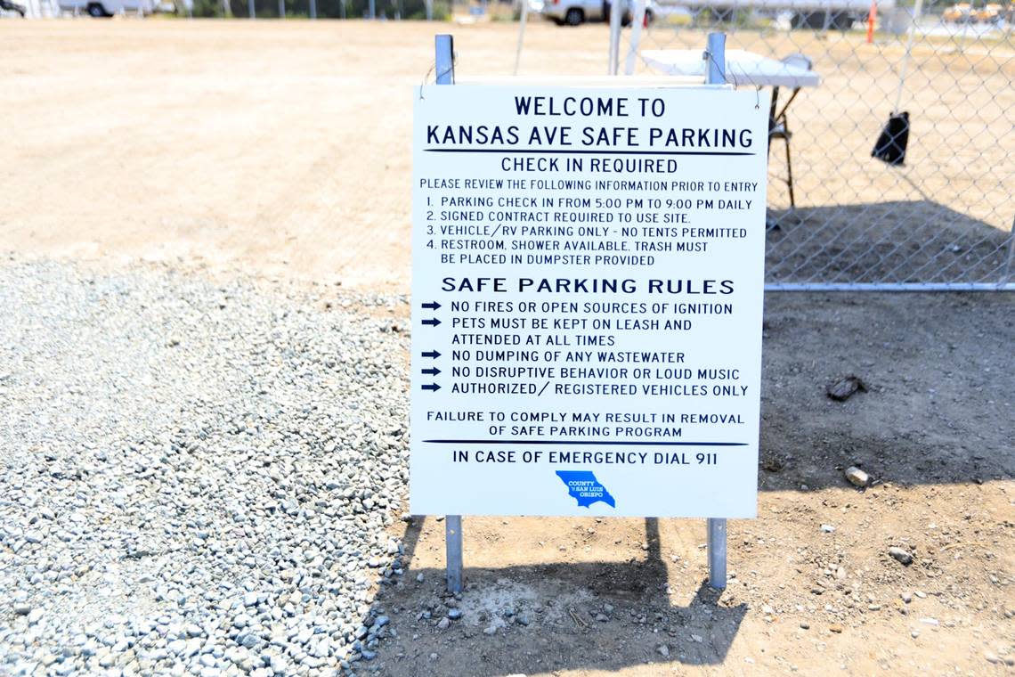 A list of rules for those staying at the safe parking site on Kansas Avenue that SLO County created for unhoused residents living in their vehicles. Residents must check in at the site between 5 and 9 p.m.