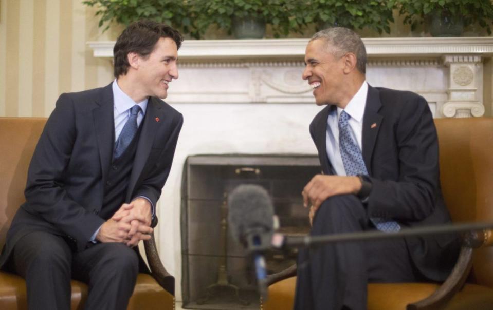 President Barack Obama meets with Canadian Prime Minister Justin Trudeau, Thursday, March 10, 2016, in the Oval Office of the White House in Washington. (AP Photo/Pablo Martinez Monsivais)