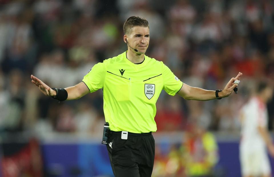 Man in the middle: Francois Letexier will take charge of the Euro 2024 final between Spain and England (Getty Images)