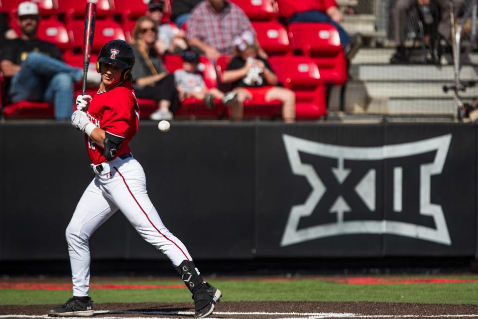 Texas Tech third baseman Cade McGee has been hit by a pitch 13 times in 17 games. He went into Wednesday one off the lead in NCAA Division I.