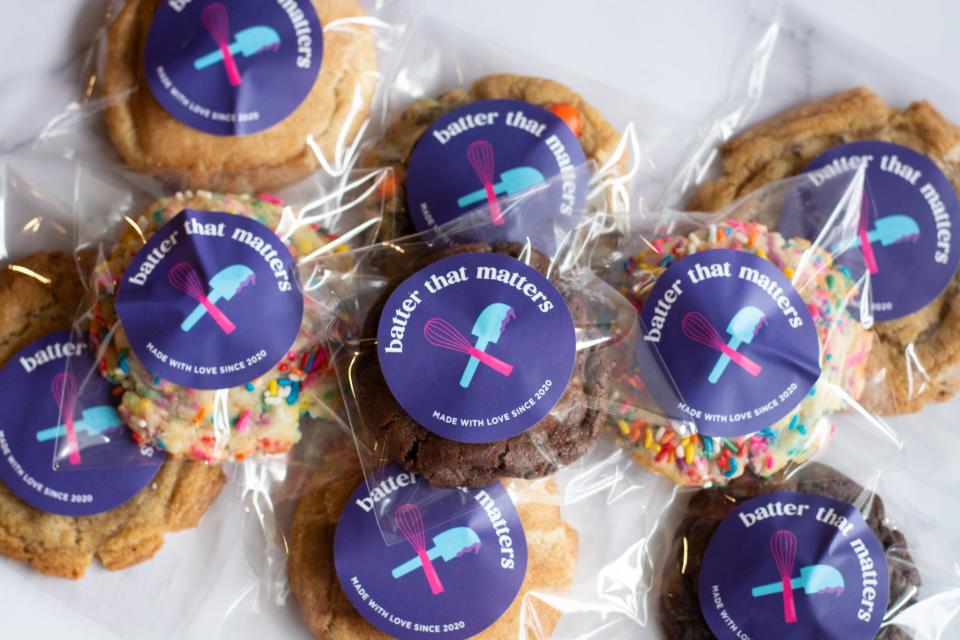 Cookies from Batter That Matters, a Port Chester, N.Y.-based cookie company that started in January 2021. A portion of proceeds from cookie sales goes to charity.