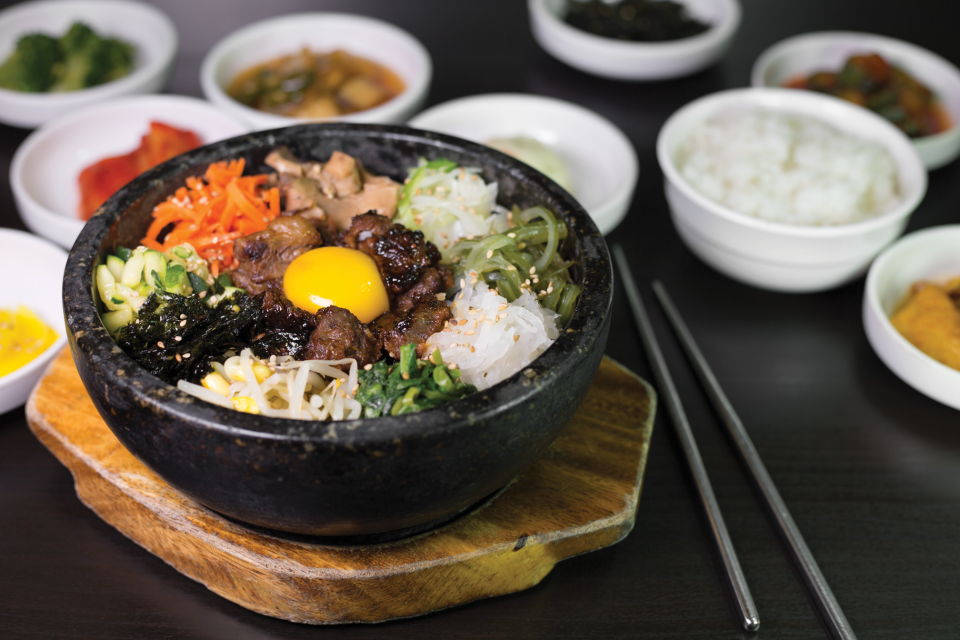 Bibimbop with sides from Dae Gee Korean BBQ.