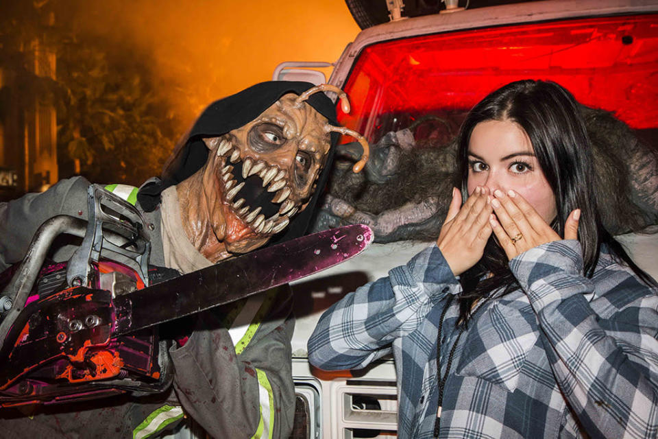 While a lot of other celebs smiled as they walked through the scary set-up, 'Modern Family’s’ Ariel Winter had a more appropriate response. (Courtesy of NBC Universal)