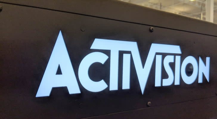 the Activision (ATVI) logo on a wall