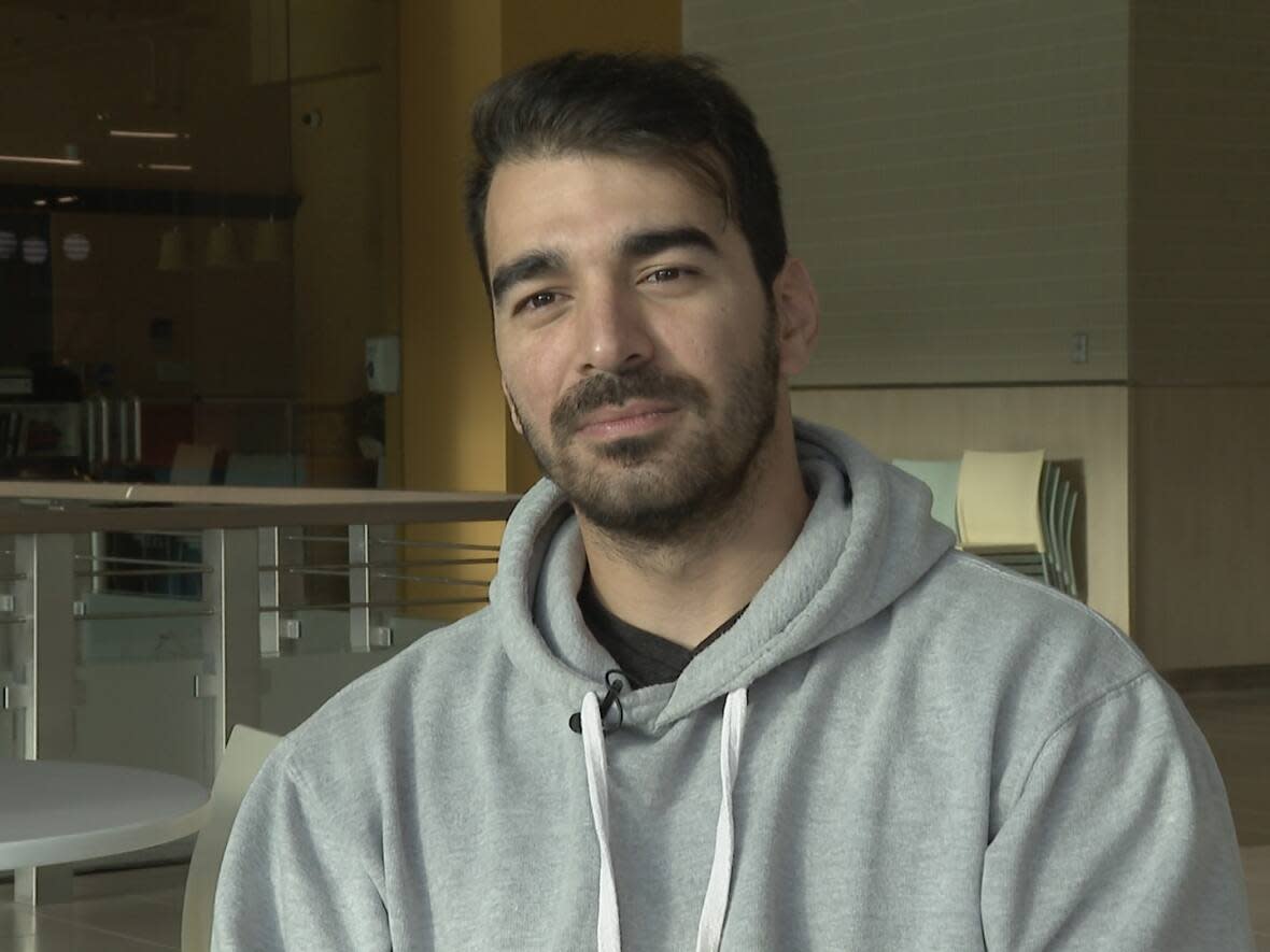 Fakhri Matar says he has had difficulty acquiring an MCP number, in turn delaying his ability in accessing his COVID-19 vaccination records. (Katie Breen/CBC - image credit)