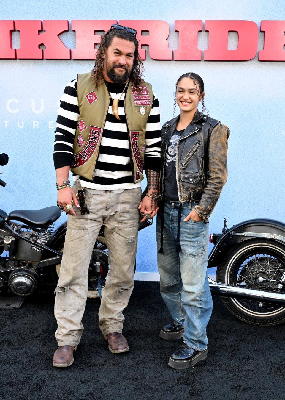 Jason Momoa and Lola Iolani Momoa at "The Bikeriders" Los Angeles Premiere held at the TCL Chinese Theatre on June 17, 2024 in Hollywood, California.