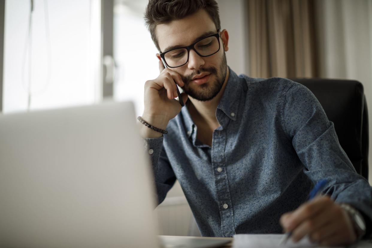 Young businessman working