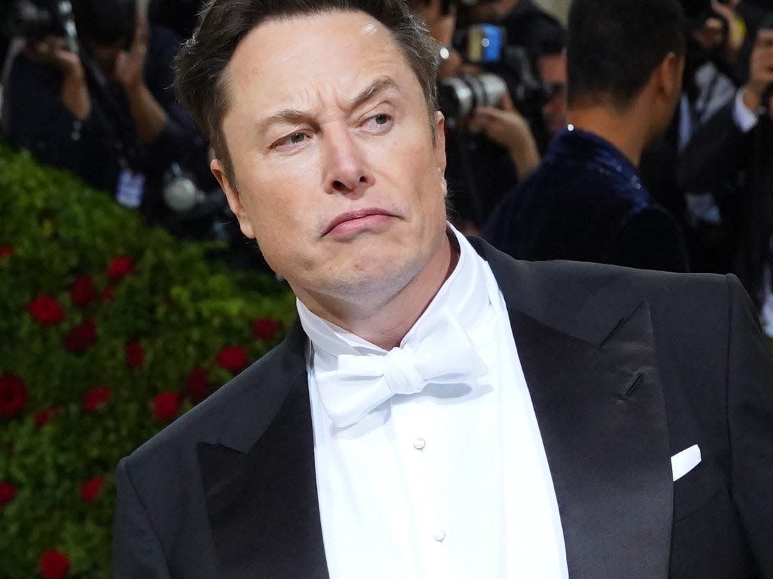 Elon Musk on the red carpet in 2022