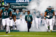 <p>Rapper and Philly native <span>Lil Uzi Vert</span> had the honor of running out of the tunnel with the Philadelphia Eagles prior to the NFC Championship game against the San Francisco 49ers at Lincoln Financial Field on Jan. 29. </p>