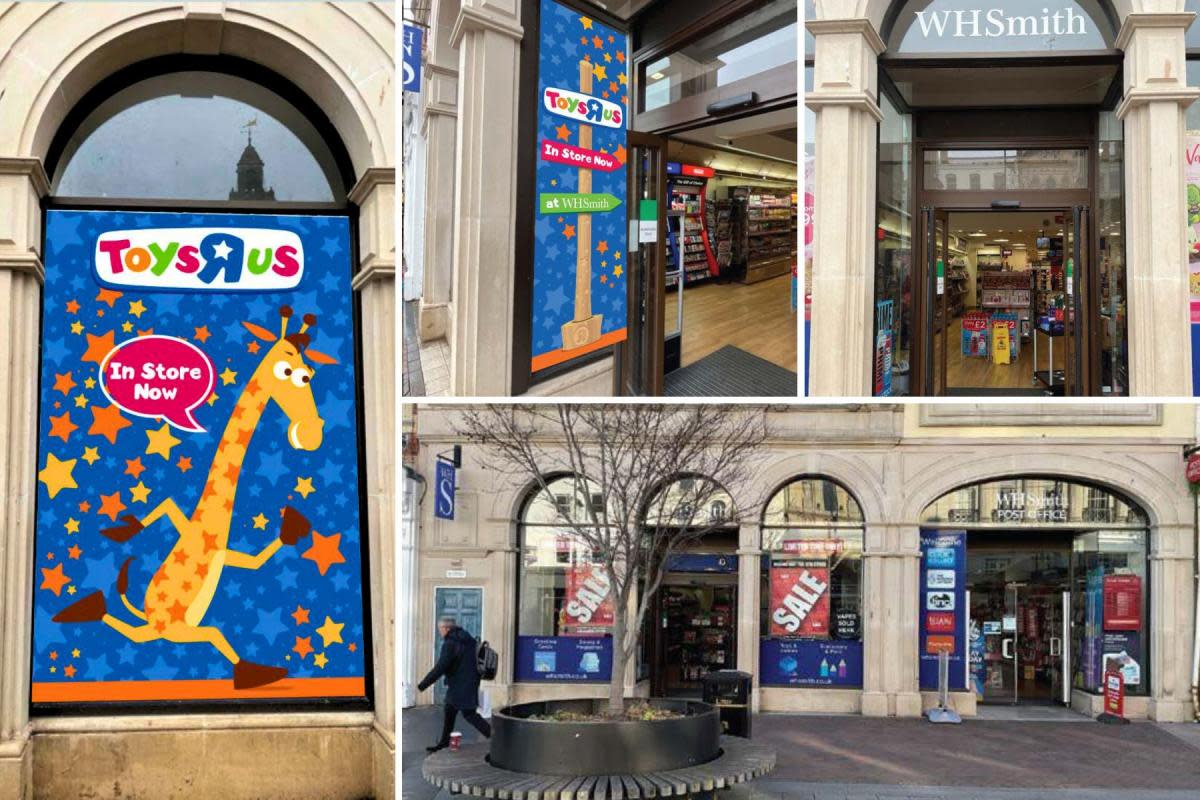 Views of the current WHSmith storefront and how the proposed vinyls would have looked <i>(Image: application)</i>