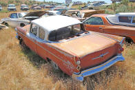 <p>Studebaker only built 1455 two-door Champions in 1958, and finding them in salvage yards is incredibly unusual. This one is for sale at $5500, which seems like a reasonable price for such are rare automobile. </p><p>Although the rust-free bodywork is straight, and most of the trim appears to be in place, unfortunately that missing rear windshield has had a devastating effect on the interior.</p>