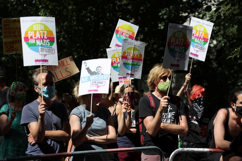 Demonstration against the government's restrictions amid the coronavirus disease (COVID-19) outbreak, in Berlin