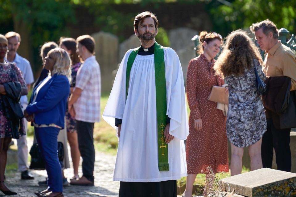 <p><strong>Release date: TBC 2022</strong></p><p>The first look images for Steven Moffat's mystery thriller Inside Man have been released, featuring David Tennant in his role as a small-town Vicar. </p><p>The synopsis for the four-part mini-series is being shrouded in secrecy for now, but the BBC has teased that it will follow a prisoner on death row in the US, a vicar in a quiet English town, and a maths teacher trapped in a cellar, as they cross paths in the most unexpected way.</p><p>The impressive ensemble cast also includes Stanley Tucci in the title role, It's a Sin's Lydia West and The Pursuit of Love's Dolly Wells.</p>