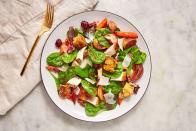 <p>Leftover stuffing gets repurposed into crunchy croutons in this ultimate post-Thanksgiving salad. Genius!</p><p><em><a href="https://www.delish.com/holiday-recipes/thanksgiving/a29959805/leftover-thanksgiving-salad-recipe/" rel="nofollow noopener" target="_blank" data-ylk="slk:Get the recipe from Delish »;elm:context_link;itc:0;sec:content-canvas" class="link ">Get the recipe from Delish »</a></em><br></p>