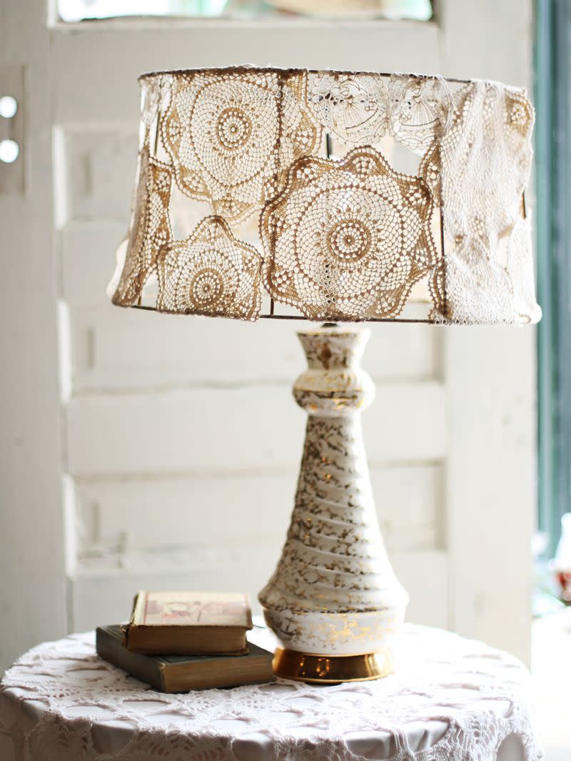 Doily Covered Lampshade